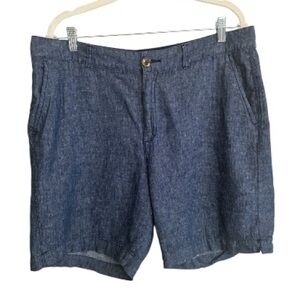 Classic Dark Blue Chambray Shorts Size 14